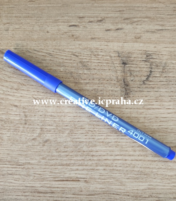 popisovač KOH-I-NOOR 0,7mm - CD/DVD modrý 